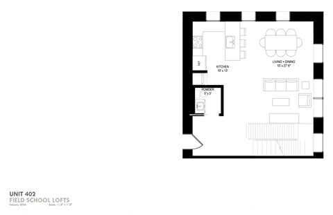 Floor plan for 2 beds, 2.5 baths